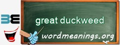 WordMeaning blackboard for great duckweed